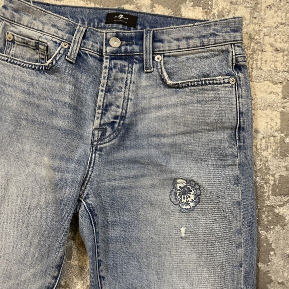 7FAM 7 for all Mankind Womens 25 Floral Embroidered Josefina Jeans - Picture 5 of 14